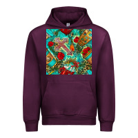 Mauve Wine faith coffee cup and cross with leopard and roses seamless pattern bbs Urban Hoodie - BundleAndBundleShop
