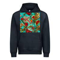 Navy faith coffee cup and cross with leopard and roses seamless pattern bbs Urban Hoodie - BundleAndBundleShop