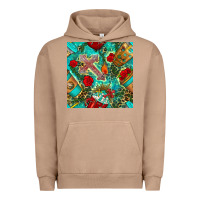 Pigment Burro faith coffee cup and cross with leopard and roses seamless pattern bbs Urban Hoodie - BundleAndBundleShop