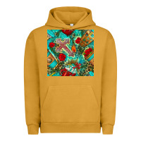 Pigment Peanut Butter faith coffee cup and cross with leopard and roses seamless pattern bbs Urban Hoodie - BundleAndBundleShop