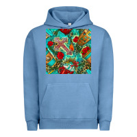 Pigment Pebble Blue faith coffee cup and cross with leopard and roses seamless pattern bbs Urban Hoodie - BundleAndBundleShop