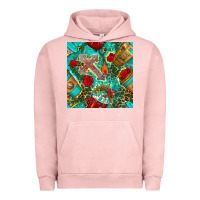 Pigment Salmon faith coffee cup and cross with leopard and roses seamless pattern bbs Urban Hoodie - BundleAndBundleShop