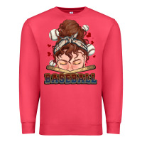 Cardinal Messy bun Baseball Premium Sweatshirt - HowdyJamesFarm