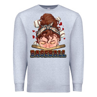 Heather Grey Messy bun Baseball Premium Sweatshirt - HowdyJamesFarm