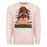 Pale Pink Messy bun Baseball Premium Sweatshirt - HowdyJamesFarm