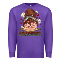 Purple Messy bun Baseball Premium Sweatshirt - HowdyJamesFarm