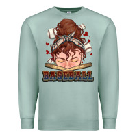 Seafoam Messy bun Baseball Premium Sweatshirt - HowdyJamesFarm