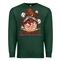 Sports Green Messy bun Baseball Premium Sweatshirt - HowdyJamesFarm