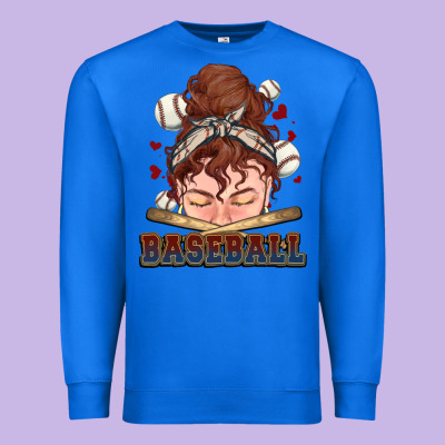 Messy Bun Baseball Premium Sweatshirt Designed By Howdyjamesfarm