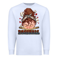 White Messy bun Baseball Premium Sweatshirt - HowdyJamesFarm
