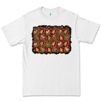 White christmas gingerbread man and house background Premium Tee - BundleAndBundleShop