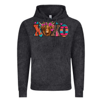 Vintage Black xoxo valentine's day highland cow Vintage Hoodie - Jasminsmagicworld