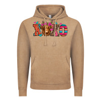 Vintage Coffee xoxo valentine's day highland cow Vintage Hoodie - Jasminsmagicworld