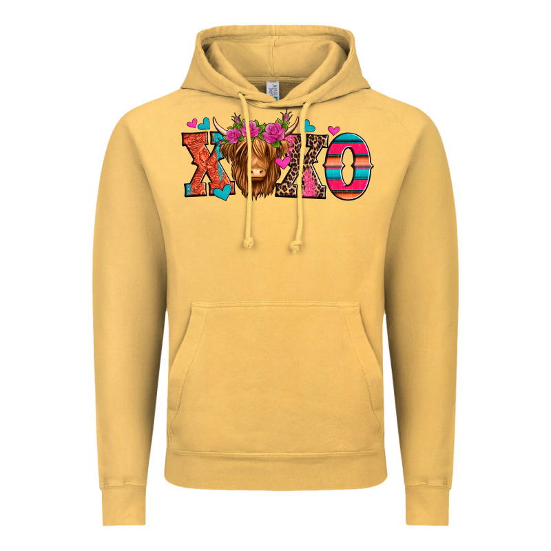 Xoxo Valentine's Day Highland Cow Vintage Hoodie by Jasminsmagicworld | Teevron