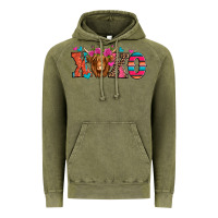 Vintage Olive xoxo valentine's day highland cow Vintage Hoodie - Jasminsmagicworld