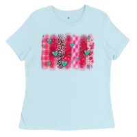 Baby Blue valentines day brushstroke Ladies Tee - OliviaCreatesArt