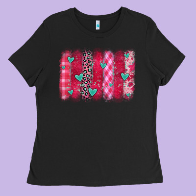 Valentines Day Brushstroke Ladies Tee Designed By Oliviacreatesart