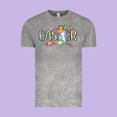 Easter Cross With Bunny Vintage Tee Designed By Maliassmallbusiness
