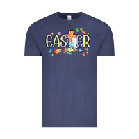 Vintage Denim easter cross with bunny Vintage Tee - MaliasSmallBusiness