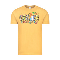 Vintage Mustard easter cross with bunny Vintage Tee - MaliasSmallBusiness
