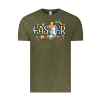 Vintage Olive easter cross with bunny Vintage Tee - MaliasSmallBusiness