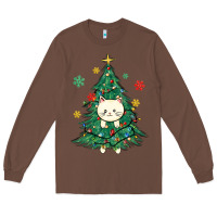 Chestnut christmas tree cat Long Sleeve Tee - MaliasSmallBusiness