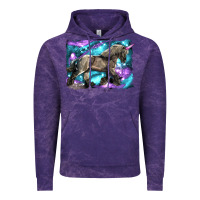Cloud Purple black unicorn Vintage Hoodie - LillyAllenDesigns