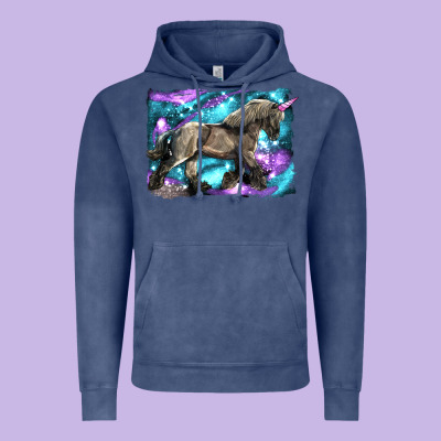 Black Unicorn Vintage Hoodie Designed By Lillyallendesigns