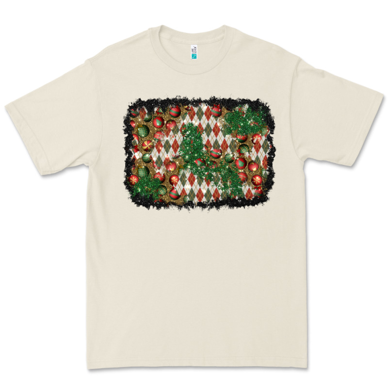Christmas Ornament And Diamond Plaid  Background Premium Tee by BundleAndBundleShop | Teevron