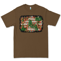 Cacao christmas ornament and diamond plaid  background Premium Tee - BundleAndBundleShop