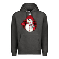 Charcoal Heather snowman christmas Premium Hoodie - JahusDesignShop
