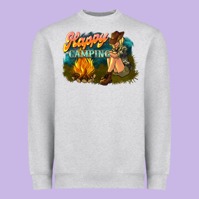 Happy Camping Heavyweight Sweatshirt Designed By Nancycooperartshop