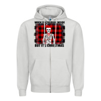 Dove Grey When You re Dead Inside But It Christmas Skeleton Zipper Hoodie - Bettercallsaul