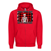 Red When You re Dead Inside But It Christmas Skeleton Zipper Hoodie - Bettercallsaul