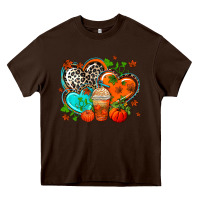 Chocolate Brown western leopard  fall   hearts Heavy Core Tee - AdoDesignShop