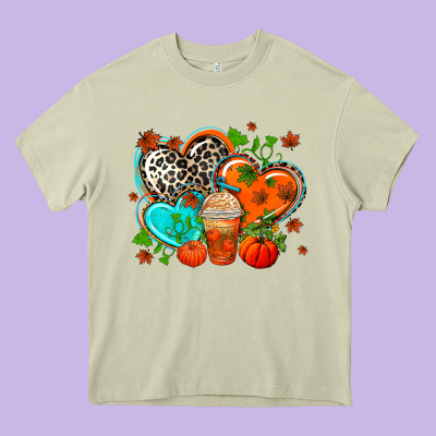 Western Leopard  Fall   Hearts Heavy Core Tee Designed By Adodesignshop