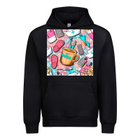 Black hospital nurse coffee cups with leopard seamless pattern bbs Urban Hoodie - BundleAndBundleShop