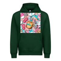 Forest Green hospital nurse coffee cups with leopard seamless pattern bbs Urban Hoodie - BundleAndBundleShop