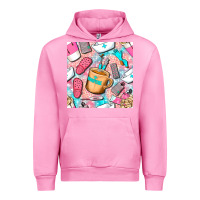 Fuchsia Pink hospital nurse coffee cups with leopard seamless pattern bbs Urban Hoodie - BundleAndBundleShop