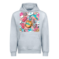 Heather Grey hospital nurse coffee cups with leopard seamless pattern bbs Urban Hoodie - BundleAndBundleShop