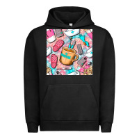 Pigment Black hospital nurse coffee cups with leopard seamless pattern bbs Urban Hoodie - BundleAndBundleShop