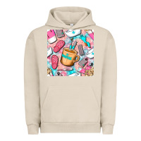 Pigment French Oak hospital nurse coffee cups with leopard seamless pattern bbs Urban Hoodie - BundleAndBundleShop