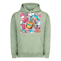 Pigment Oil Green hospital nurse coffee cups with leopard seamless pattern bbs Urban Hoodie - BundleAndBundleShop