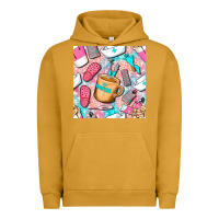 Pigment Peanut Butter hospital nurse coffee cups with leopard seamless pattern bbs Urban Hoodie - BundleAndBundleShop