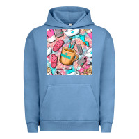 Pigment Pebble Blue hospital nurse coffee cups with leopard seamless pattern bbs Urban Hoodie - BundleAndBundleShop