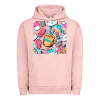 Pigment Salmon hospital nurse coffee cups with leopard seamless pattern bbs Urban Hoodie - BundleAndBundleShop