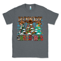 Charcoal Heather Howdy Christmas Classic Tee - CowhideDigitalArt
