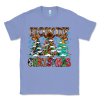Colony Blue Howdy Christmas Classic Tee - CowhideDigitalArt