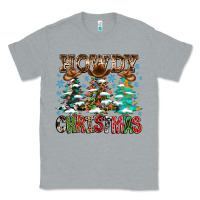 Heather Grey Howdy Christmas Classic Tee - CowhideDigitalArt