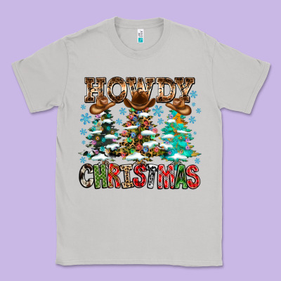 Howdy Christmas Classic Tee Designed By Cowhidedigitalart